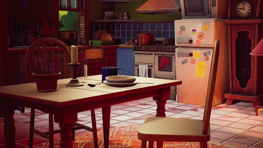 super cute low polygon home