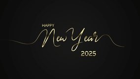 Happy New Year 2025 animation with gold handwritten script on isolated background - Powered by Shutterstock - Get 15% off with code: PIKWIZARD15