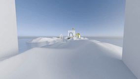 Abstract 3D Landscape with Arches and Geometric Forms,Minimalist Virtual Terrain with Floating Shapes and Arches
 - Powered by Shutterstock - Get 15% off with code: PIKWIZARD15