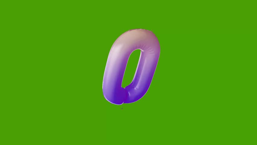 3D Inflated Balloon numbers pack in Gradient Pink and Blue on green screen, 2024, Digital Design Trend Typography Background. Transition and Shine, 2024, Modern Digital Illustration