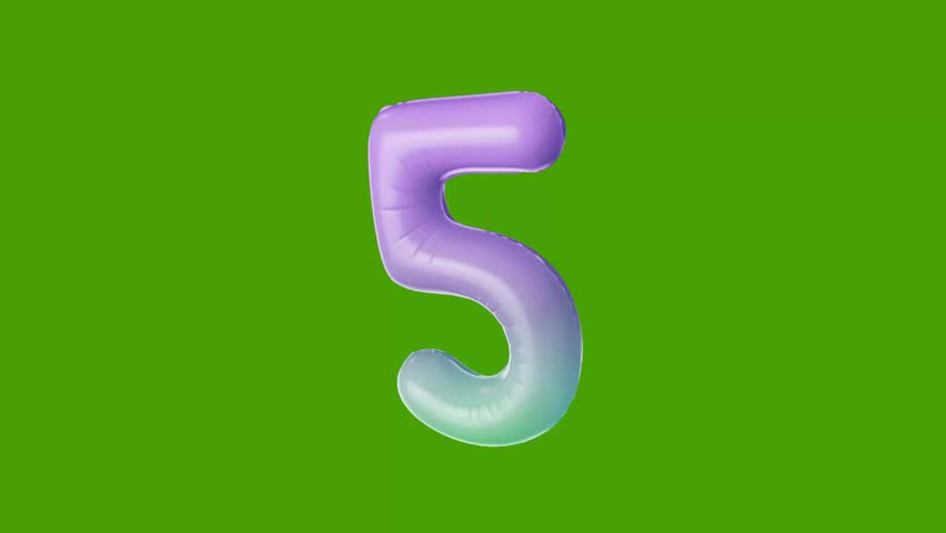 3D Inflated Balloon numbers pack in Gradient Pink and Blue on green screen, 2024, Digital Design Trend Typography Background. Transition and Shine, 2024, Modern Digital Illustration