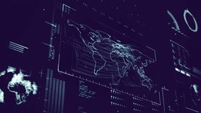 Animation of digital data processing with world map over black background. Global connections, computing and data processing concept digitally generated video. - Powered by Shutterstock - Get 15% off with code: PIKWIZARD15