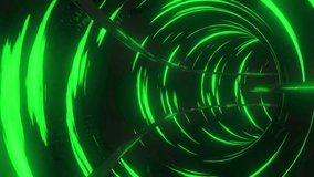 Animation of tunnel with glowing green light trails moving over black background. Colour, shape, light and movement concept digitally generated video. - Powered by Shutterstock - Get 15% off with code: PIKWIZARD15