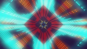 Animation of neon squares over kaleidoscopic coloured lights moving on dark background. Connection, processing, energy, light, data, digital interface and communication, digitally generated video. - Powered by Shutterstock - Get 15% off with code: PIKWIZARD15
