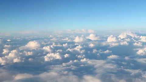 View of clouds through airplane window - Full high definition video - 1920X1080