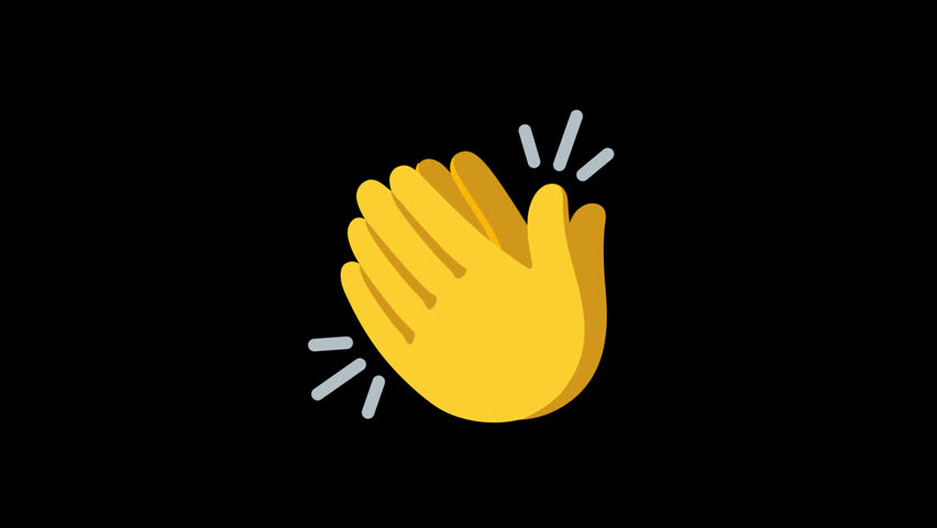 Clap Hand, cute animated emoji. 4K Animation with a transparent background.