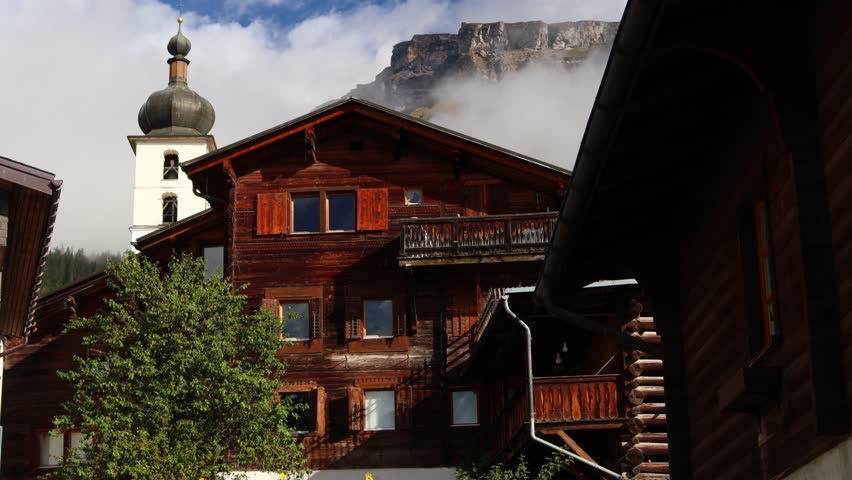 historic swiss village of flims 4k 25fps video