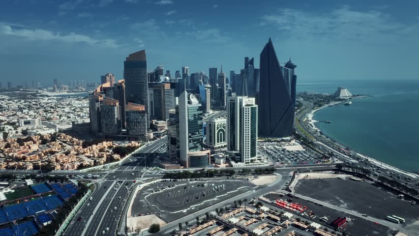 West Bay Doha Aerial Footage 