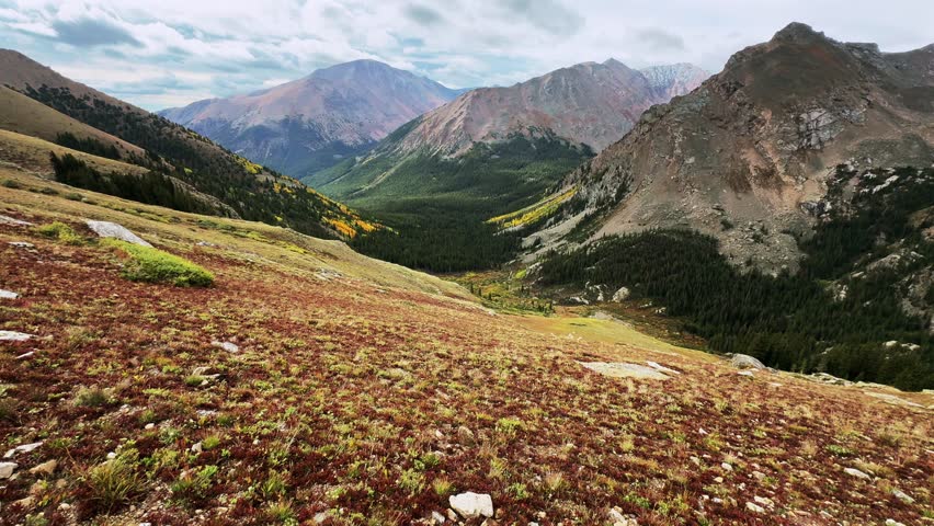 Above treelike Mount Massive trail wilderness area mt Elbert Collegiate Peaks summer fall autumn Rocky Mountains Colorado summit hiker hiking 14er Sawatch Range Buena Vista morning cold static shot
