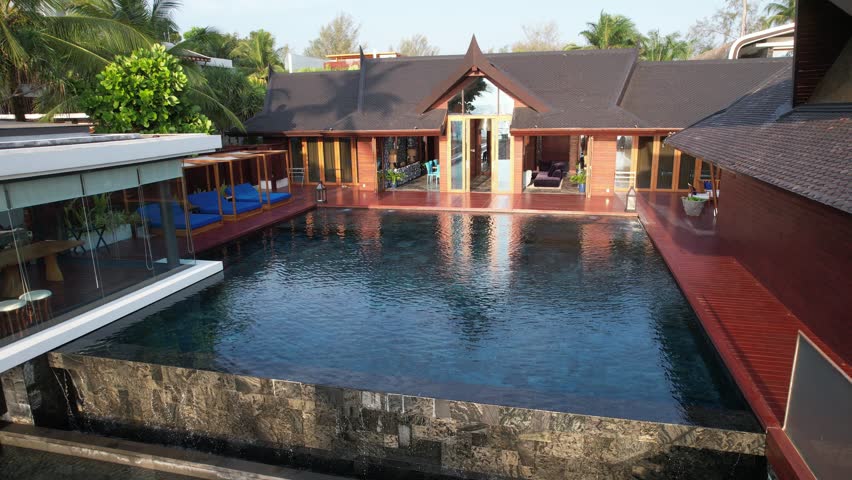 Aerial view of Natai beach in Khao Lak, Phang Nga, Thailand