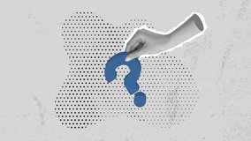 Trendy halftone collage of business concept. Vector illustration of question, problem solving, discussion, stop motion. Creative concepts for web banner, social media, collage, marketing. - Powered by Shutterstock - Get 15% off with code: PIKWIZARD15