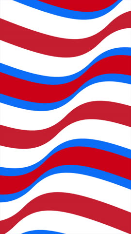 Vibrant, wavy red, blue, and white stripes flow seamlessly across the frame, creating a striking abstract design suitable for various creative projects