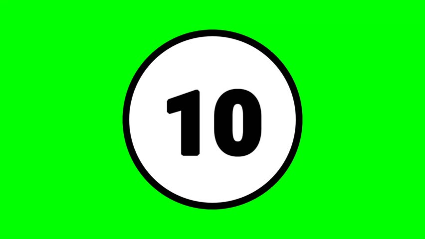 White Circle Timer With Solid White Circle Counts Down From 10 Seconds