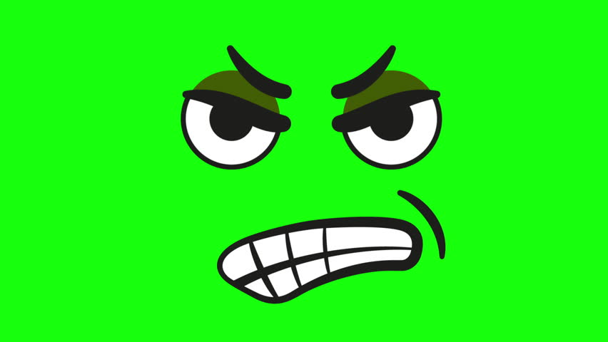 Angry Eyes Looking Left And Right On Greenscreen Background 2D Cartoon Animation