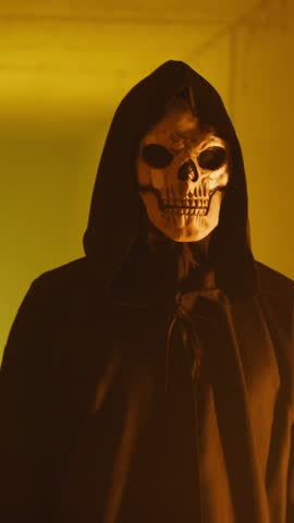 The Grim Reaper Carefully Looking Inside The Tunnel 
