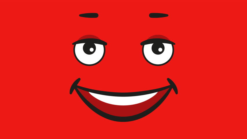 Happy Eyes Looking Left And Right On Red Background 2D Cartoon Animation