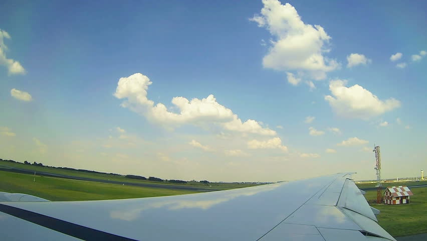 Airplane preparing to take-off 