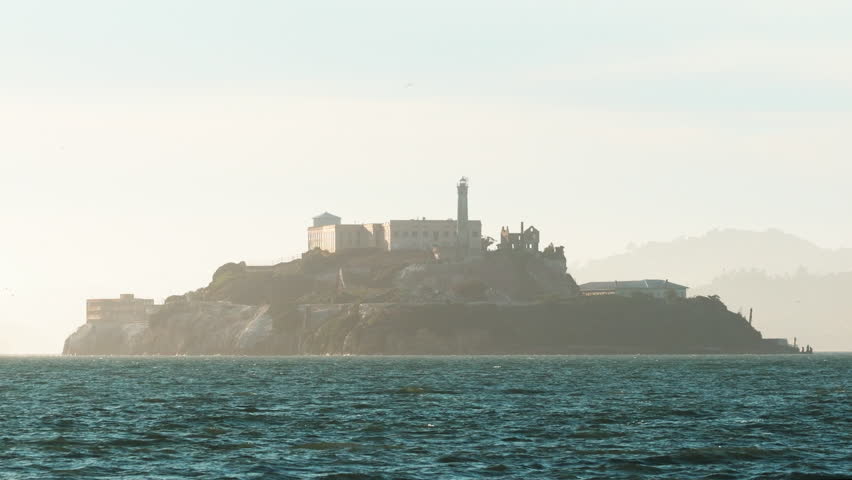 Alcatraz island as seen from San Francisco bay. California, USA. 