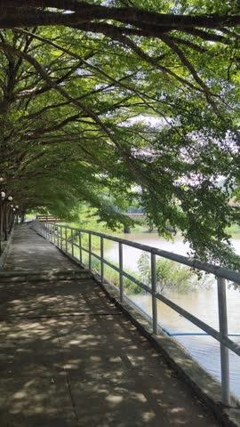 Jogging track in a public park of a university in the northeastern region of Thailand.
