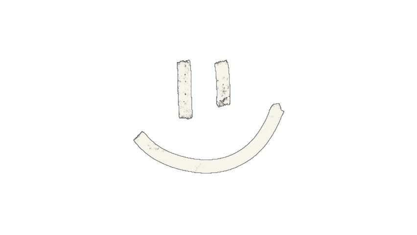 Face Icon Smile Hand Drawn, Animated Emoji Sticker Hand Draw. Isolated on Transparent background. Smiley face cartoon animation 4k video.