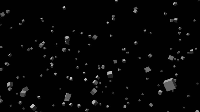 Abstract winter Christmas animation with black background. It is snowing from 3D cubes. - Powered by Shutterstock - Get 15% off with code: PIKWIZARD15