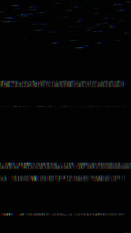 Dynamic vertical glitch background with colorful VHS tapes, futuristic overlay, and error signal noise	
