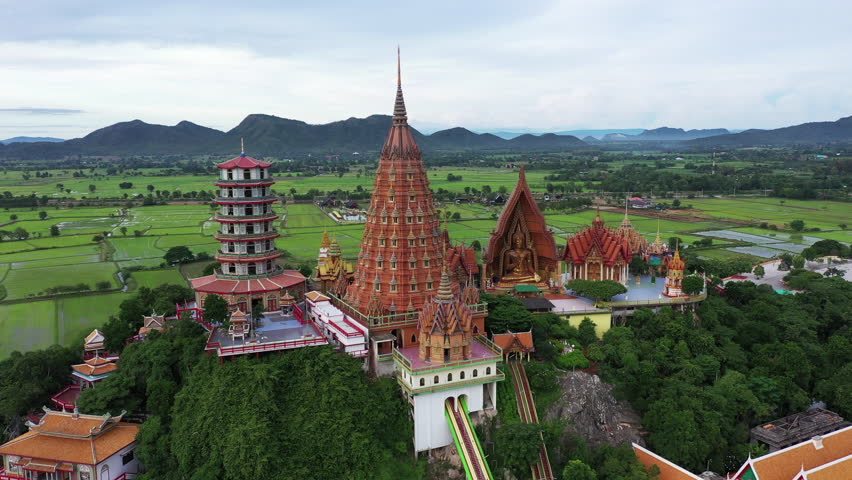 Tiger Cave Temple or Wat Tham Khao Noi and Wat Tham Sua in Kanchanaburi, Thailand