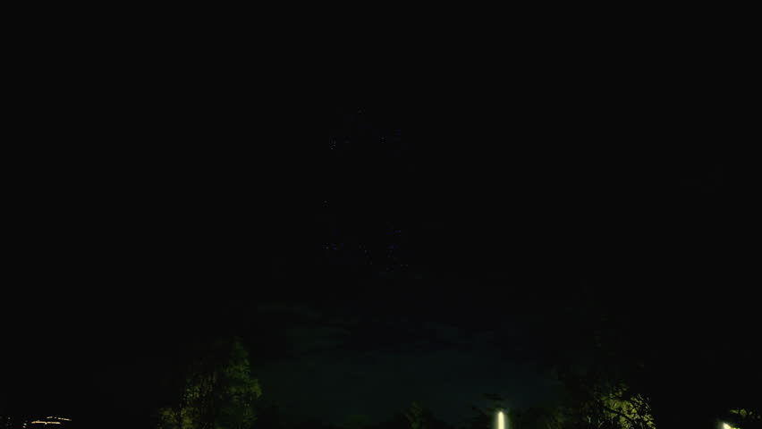 Shenzhen, Guangdong, China, October 4, 2024,
Drone light show during National Day, drone
showing a 5-second countdown in the sky, 4k