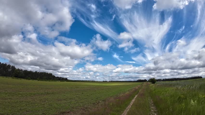 Beautiful blue sky with white clouds
