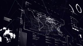 Animation of network of connections and data processing over world map. Global business, connections, computing and data processing concept digitally generated video. - Powered by Shutterstock - Get 15% off with code: PIKWIZARD15