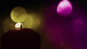Romantic Candle Light and Colorful Bokeh Behind Valentine and Celebration Concept - Powered by Shutterstock - Get 15% off with code: PIKWIZARD15