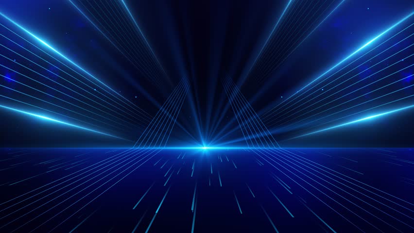 Beautiful luxury glow blue neon line sparkling particles layer glittering. light flare stardust galaxy floor. dark blue background for Oscar award ceremony event,motion design,Loopable,LED,4K