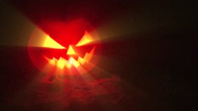 Jack-o-lantern - Halloween pumpkin with candle against a dark background with light rays, in a spooky Halloween concept, 4k - Powered by Shutterstock - Get 15% off with code: PIKWIZARD15