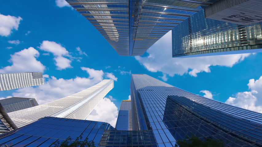 High rise buildings in Beijing, China, urban skyscrapers, modern urban buildings，Towering city buildings, modern urban skyscrapers，High rise buildings in Beijing，Looking up at the high-rise buildings 