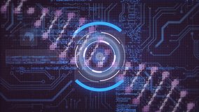 Animation of dna strand, scope scanning and digital data processing over dark background. Global connections, computing and data processing concept digitally generated video. - Powered by Shutterstock - Get 15% off with code: PIKWIZARD15