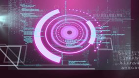 Animation of scope scanning and digital data processing over dark background. Global connections, computing and data processing concept digitally generated video. - Powered by Shutterstock - Get 15% off with code: PIKWIZARD15