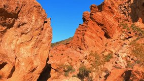 Charyn Canyon, Valley of Castles. The excellence of Kazakhstan. Panorama of natural unusual landscape. The red canyon of extraordinary beauty looks like a Martian landscape. - Powered by Shutterstock - Get 15% off with code: PIKWIZARD15
