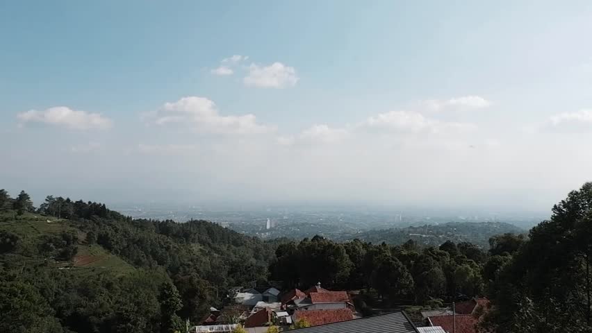 Beautyful View of Bandung West Java Indonesia with blue sky and cloud