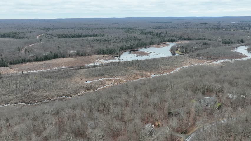 aerial views of Big Bass Lake Clifton Pennsylvania USA