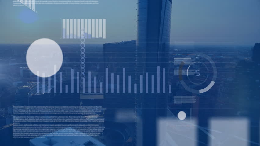 Animation of data processing over cityscape. Global business, technology, computing and digital interface concept digitally generated video. - Powered by Shutterstock - Get 15% off with code: PIKWIZARD15