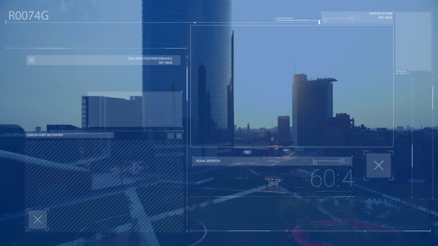 Animation of data processing over cityscape. Global business, technology, computing and digital interface concept digitally generated video. - Powered by Shutterstock - Get 15% off with code: PIKWIZARD15