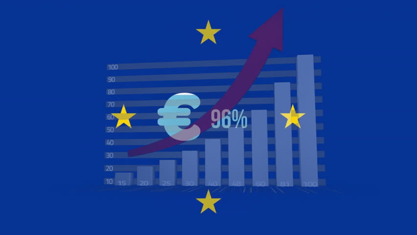 Animation of financial data processing over euro sign and flag of euopean union. Global finance, business, connections, computing and data processing concept digitally generated video. - Powered by Shutterstock - Get 15% off with code: PIKWIZARD15