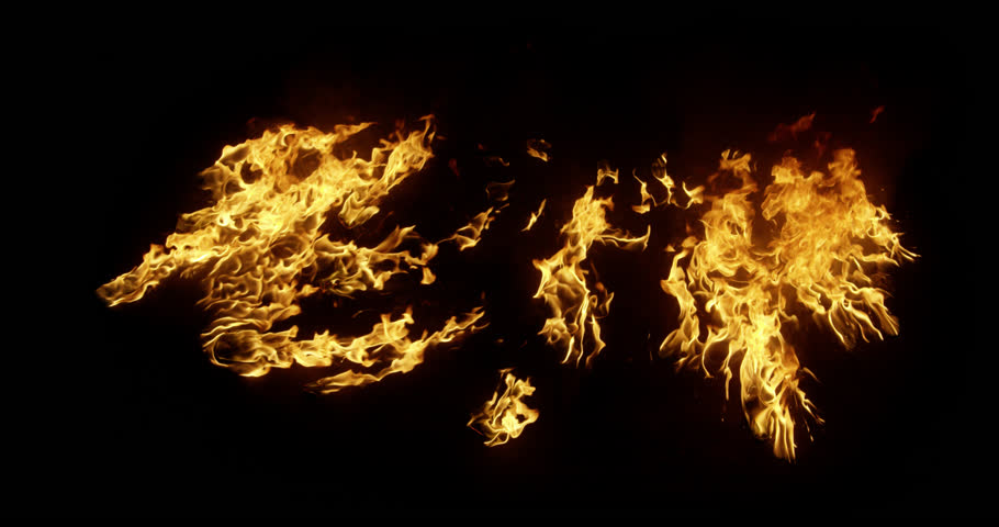 burning fire, vfx effect, burning fire effect on black background version 3