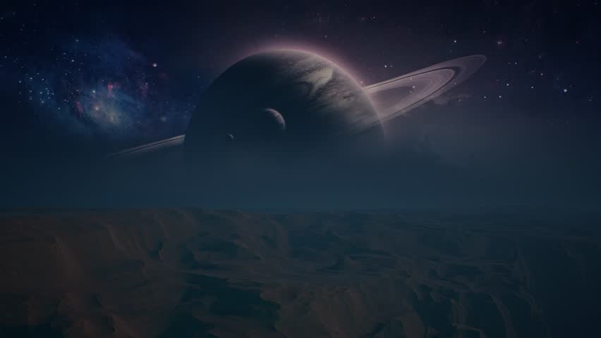 3D. Titan. Moon. Saturn. Dusty