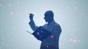 Mixed media of scientist man and digital technology concept - Powered by Shutterstock - Get 15% off with code: PIKWIZARD15