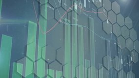 Animation of financial data processing over grey background. Global finance, business, connections, computing and data processing concept digitally generated video. - Powered by Shutterstock - Get 15% off with code: PIKWIZARD15