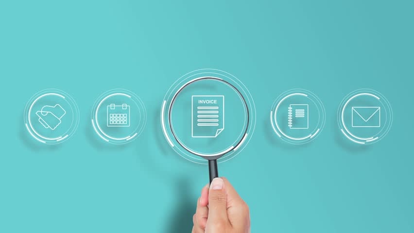 E-invoice and online digital statements concept, invoice document