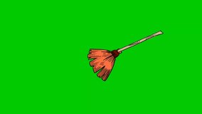 Enchanting Halloween witch broom animation on a green screen. Ideal for adding a magical touch to your spooky projects, perfect for the Halloween season - Powered by Shutterstock - Get 15% off with code: PIKWIZARD15