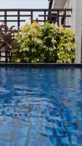 vibe when it rains over the swimming pool, very calming