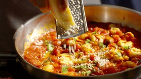 Homemade Fresh Pasta On Dinner. Italian Food Cooking. Meal For Lunch Or Dinner. Homemade italian 
Ravioli pasta with meat and cheese.  Ravioli in Tomato Sauce. Cooking Traditional italian Pasta Dish - Powered by Shutterstock - Get 15% off with code: PIKWIZARD15